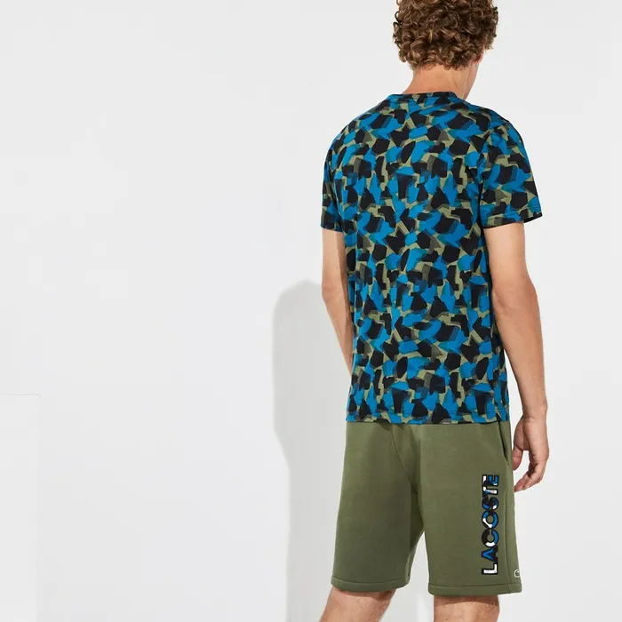 SPORT Camo Print Cotton Jersey TShirt BlackBlueKhaki Green Mens Lacoste TShirts Outlet Factory