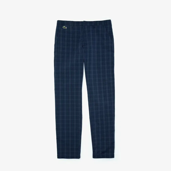 SPORT Checked Stretch Golf Pants Navy BlueBlueWhiteTurquoise Mens Lacoste Pants and Shorts USA SPORT Checked Stretch Golf Pants Navy BlueBlueWhiteTurquoise Mens Lacoste Pants and Shorts USA