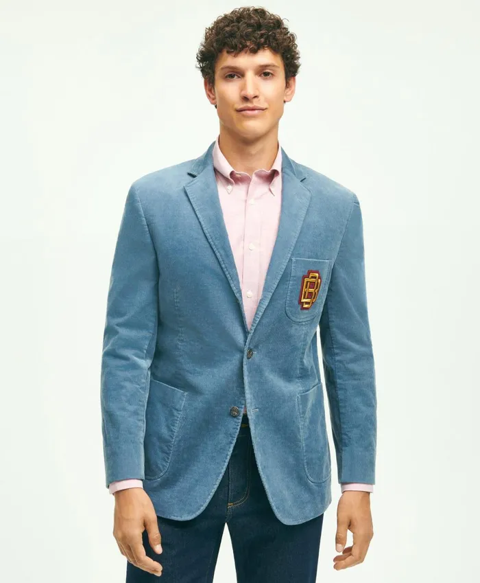 Sport Coats andamp Blazers Men Brooks Brothers Classic Fit Stretch Cotton FineWale Corduroy Embroidered Sport Coat Blue Sport Coats andamp Blazers Men Brooks Brothers Classic Fit Stretch Cotton FineWale Corduroy Embroidered Sport Coat Blue