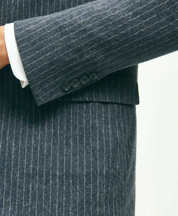 Sport Coats andamp Blazers Men Brooks Brothers Classic Fit Stretch Cotton Knit Pinstriped Sport Coat Navy