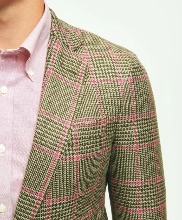 Sport Coats andamp Blazers Men Brooks Brothers Classic Fit WoolLinen Overcheck 1818 Sport Coat Multi