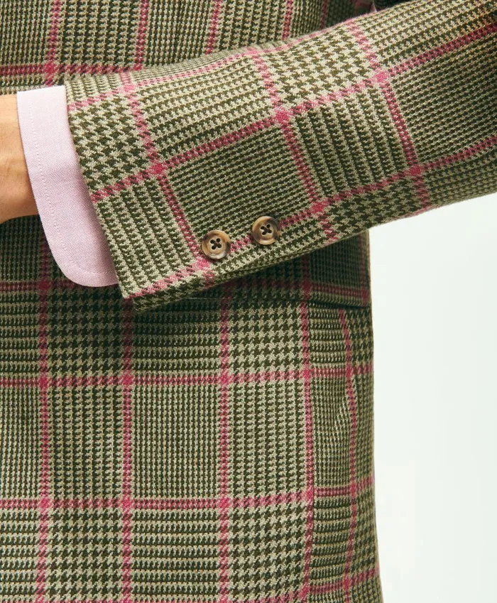 Sport Coats andamp Blazers Men Brooks Brothers Classic Fit WoolLinen Overcheck 1818 Sport Coat Multi