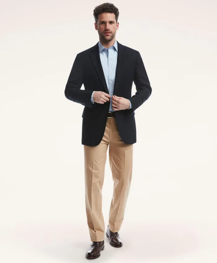 Sport Coats andamp Blazers Men Brooks Brothers Madison TraditionalFit Hopsack Blazer Navy