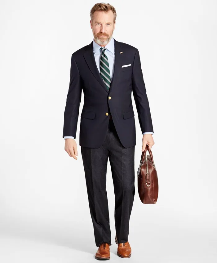 Sport Coats andamp Blazers Men Brooks Brothers Madison TraditionalFit TwoButton 1818 Blazer Navy