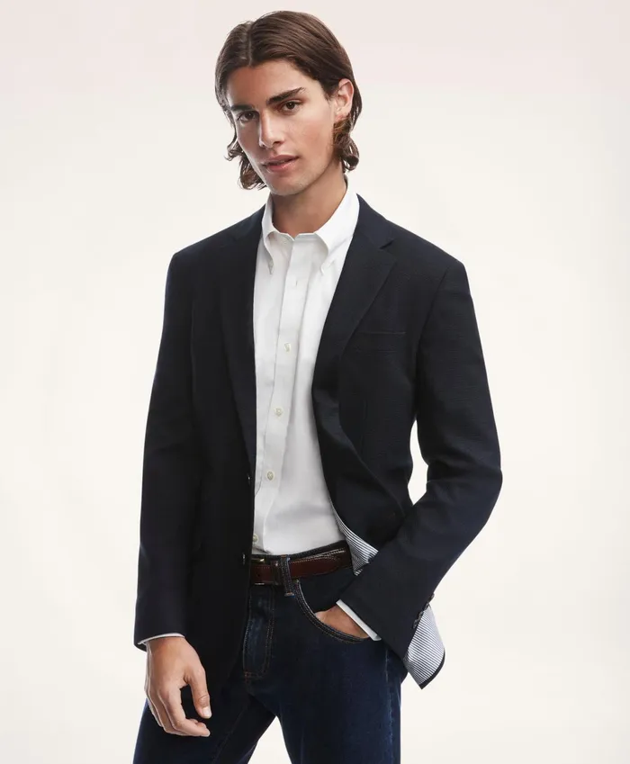 Sport Coats andamp Blazers Men Brooks Brothers Milano SlimFit Hopsack Blazer Navy Sport Coats andamp Blazers Men Brooks Brothers Milano SlimFit Hopsack Blazer Navy