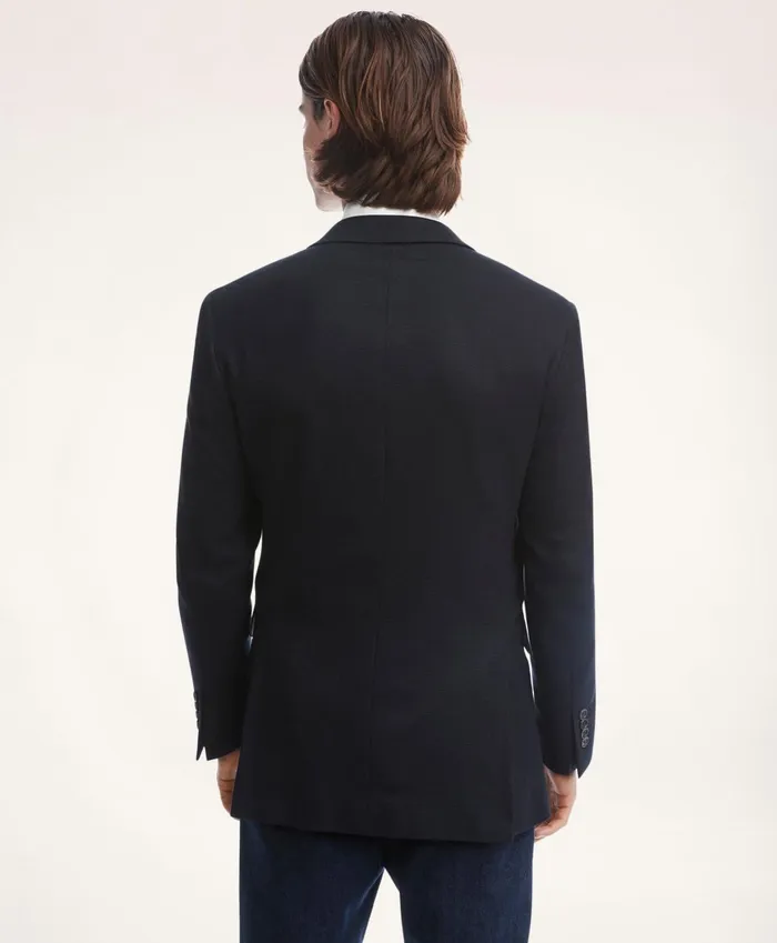 Sport Coats andamp Blazers Men Brooks Brothers Milano SlimFit Hopsack Blazer Navy