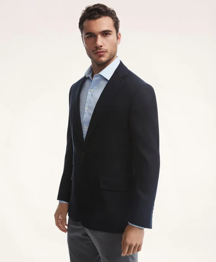 Sport Coats andamp Blazers Men Brooks Brothers Regent ClassicFit Hopsack Blazer Navy