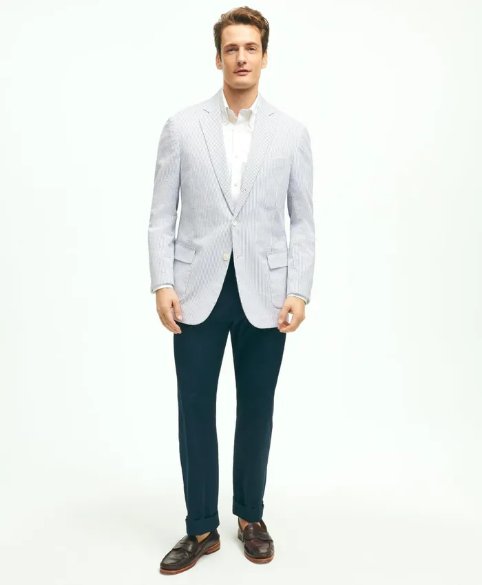 Sport Coats andamp Blazers Men Brooks Brothers Regent ClassicFit Stretch Cotton Seersucker Sport Coat Blue Sport Coats andamp Blazers Men Brooks Brothers Regent ClassicFit Stretch Cotton Seersucker Sport Coat Blue