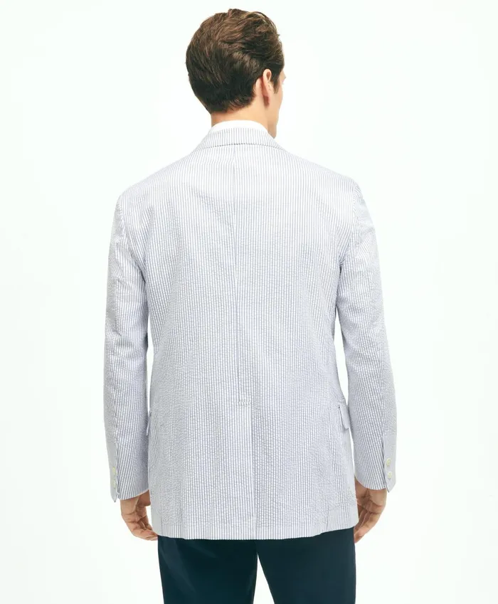 Sport Coats andamp Blazers Men Brooks Brothers Regent ClassicFit Stretch Cotton Seersucker Sport Coat Blue