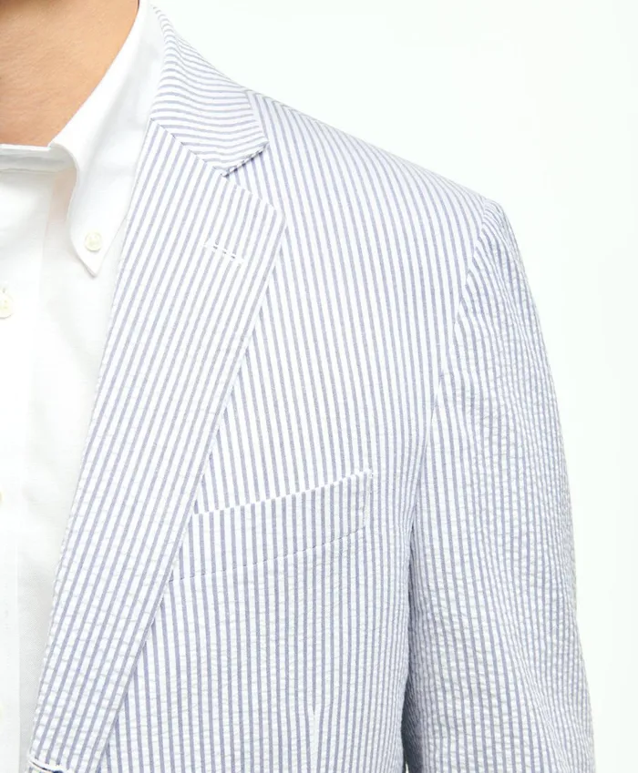 Sport Coats andamp Blazers Men Brooks Brothers Regent ClassicFit Stretch Cotton Seersucker Sport Coat Blue