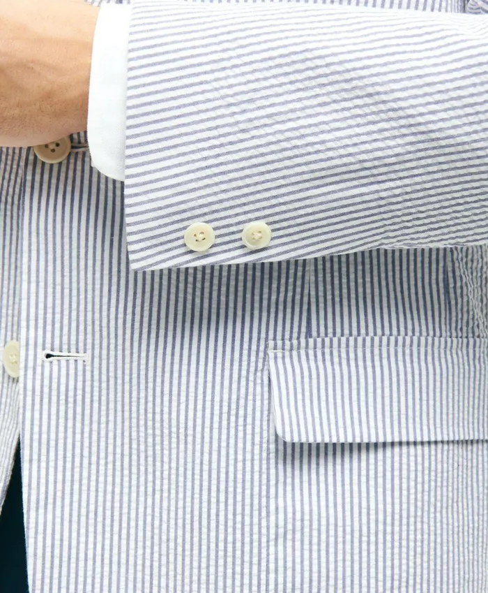 Sport Coats andamp Blazers Men Brooks Brothers Regent ClassicFit Stretch Cotton Seersucker Sport Coat Blue