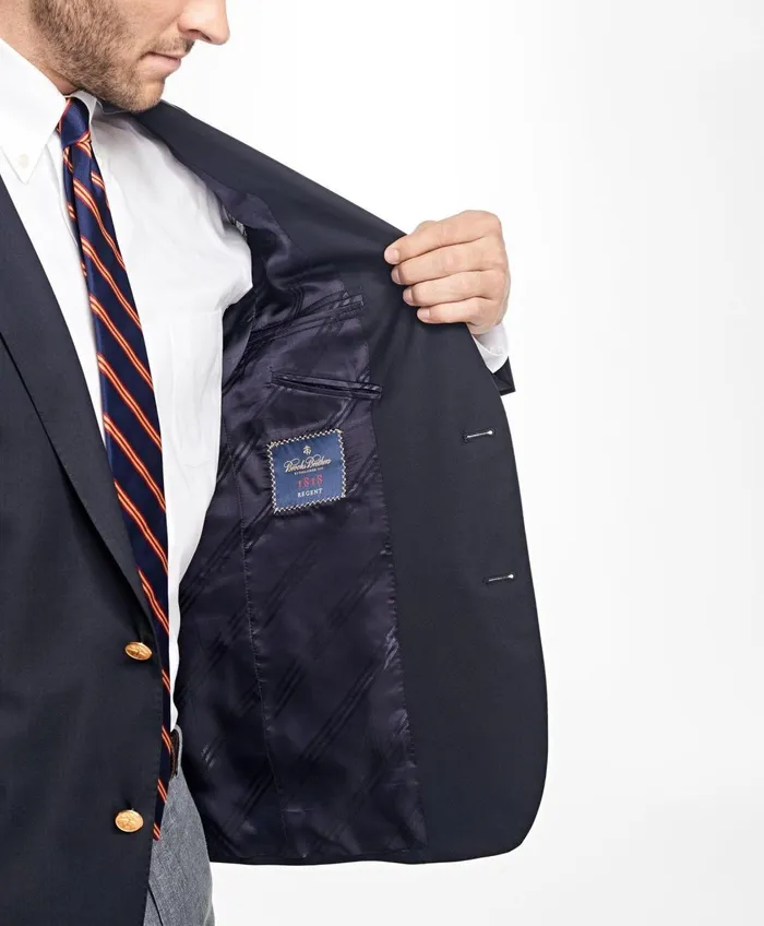 Sport Coats andamp Blazers Men Brooks Brothers Regent ClassicFit TwoButton 1818 Blazer Navy