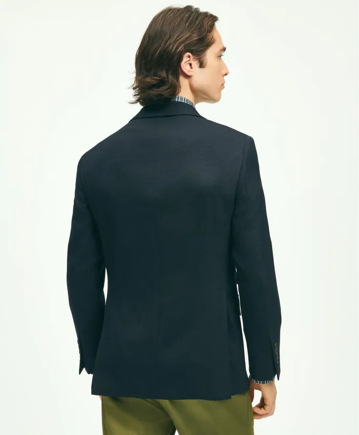 Sport Coats andamp Blazers Men Brooks Brothers Slim Fit Stretch Wool Hopsack Blazer Navy