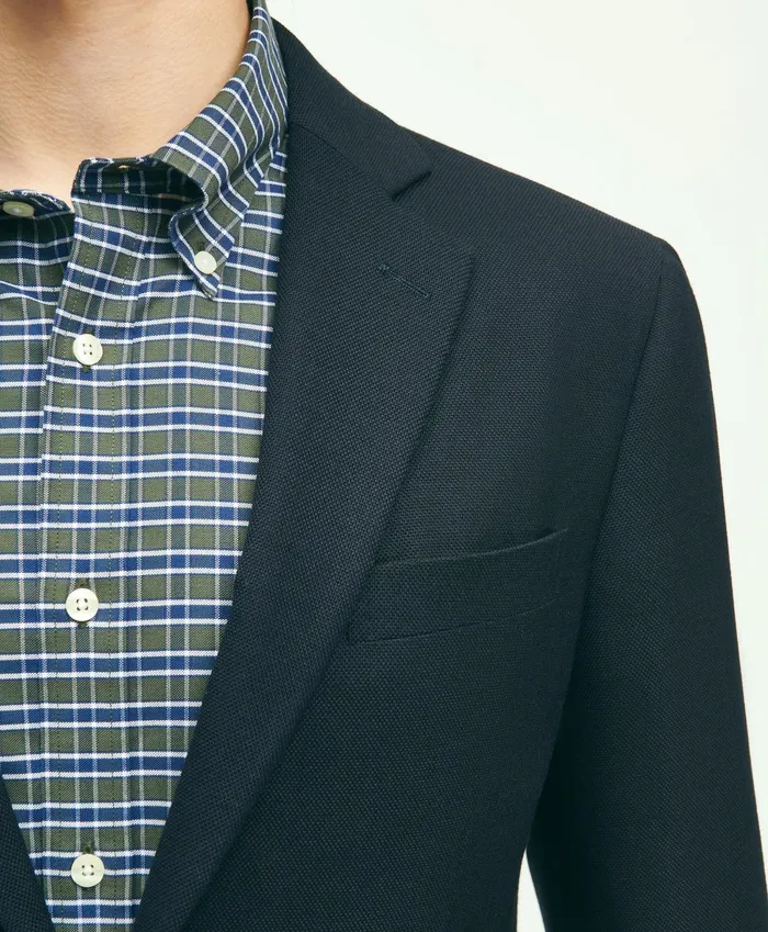 Sport Coats andamp Blazers Men Brooks Brothers Slim Fit Stretch Wool Hopsack Blazer Navy