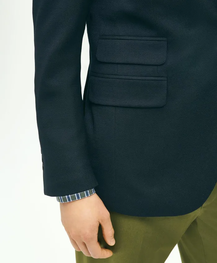 Sport Coats andamp Blazers Men Brooks Brothers Slim Fit Stretch Wool Hopsack Blazer Navy