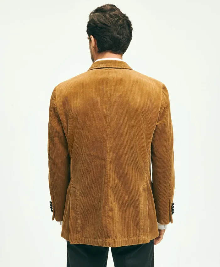 Sport Coats andamp Blazers Men Brooks Brothers Traditional Fit Stretch Cotton WideWale Corduroy Sport Coat Medium Brown
