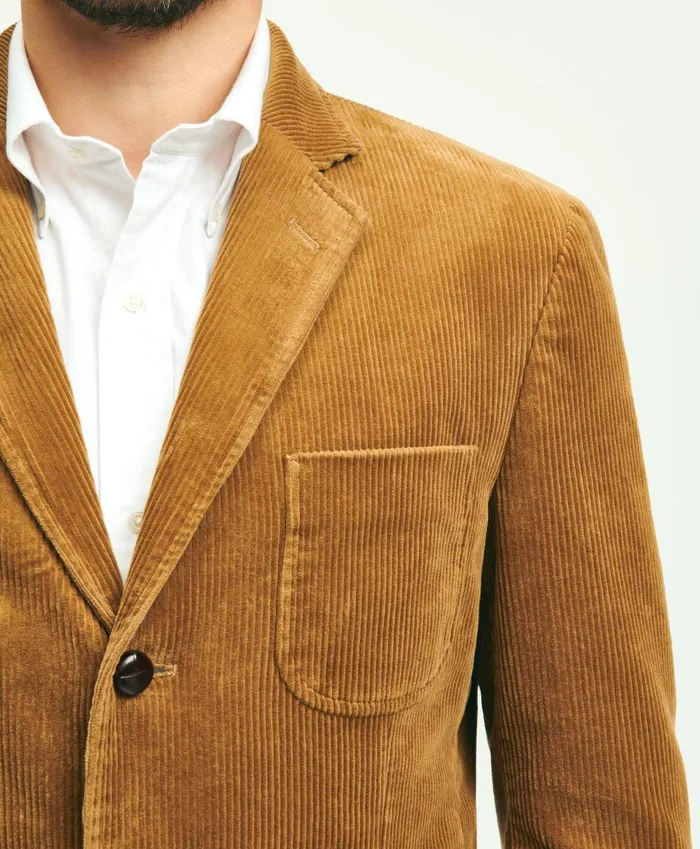 Sport Coats andamp Blazers Men Brooks Brothers Traditional Fit Stretch Cotton WideWale Corduroy Sport Coat Medium Brown