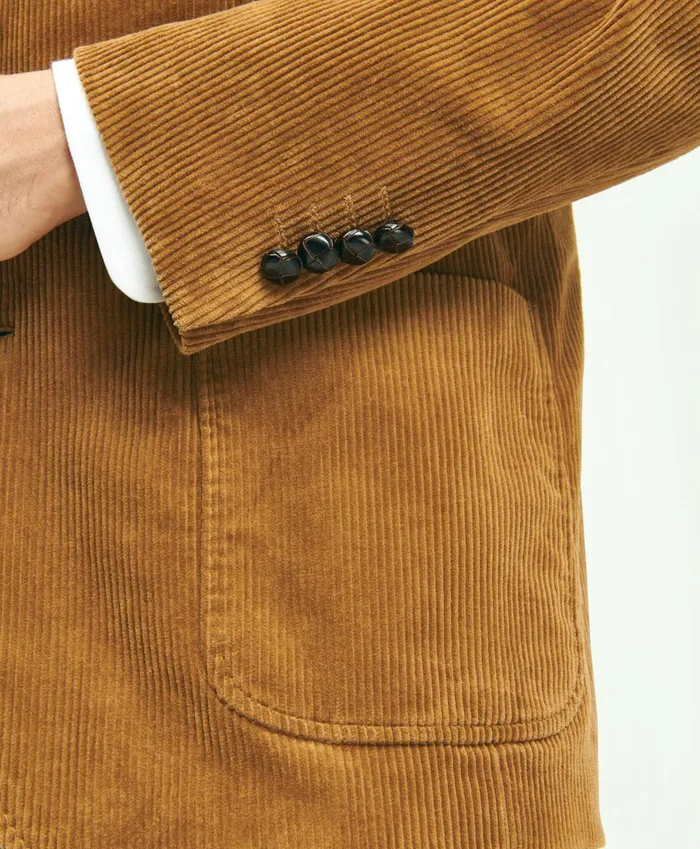 Sport Coats andamp Blazers Men Brooks Brothers Traditional Fit Stretch Cotton WideWale Corduroy Sport Coat Medium Brown