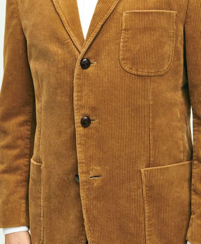 Sport Coats andamp Blazers Men Brooks Brothers Traditional Fit Stretch Cotton WideWale Corduroy Sport Coat Medium Brown