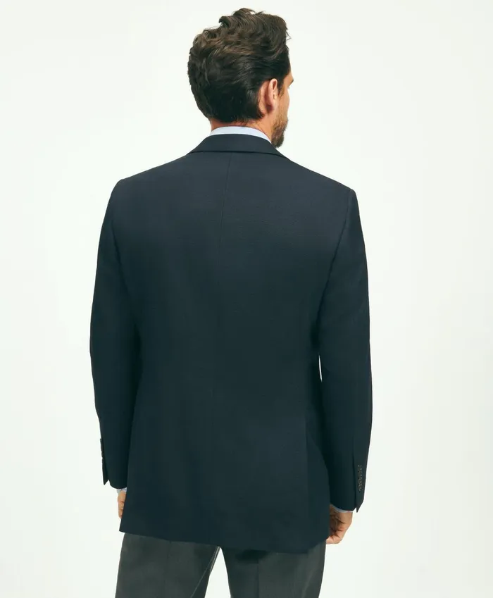 Sport Coats andamp Blazers Men Brooks Brothers Traditional Fit Stretch Wool Hopsack Blazer Navy
