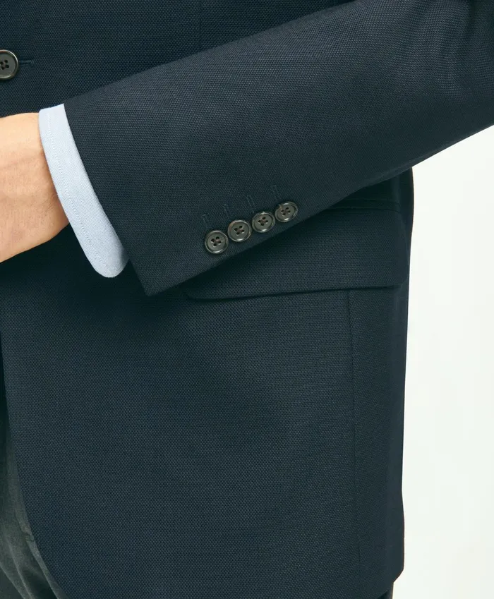 Sport Coats andamp Blazers Men Brooks Brothers Traditional Fit Stretch Wool Hopsack Blazer Navy