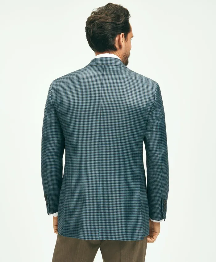 Sport Coats andamp Blazers Men Brooks Brothers Traditional Fit Wool Guncheck Sport Coat Aqua