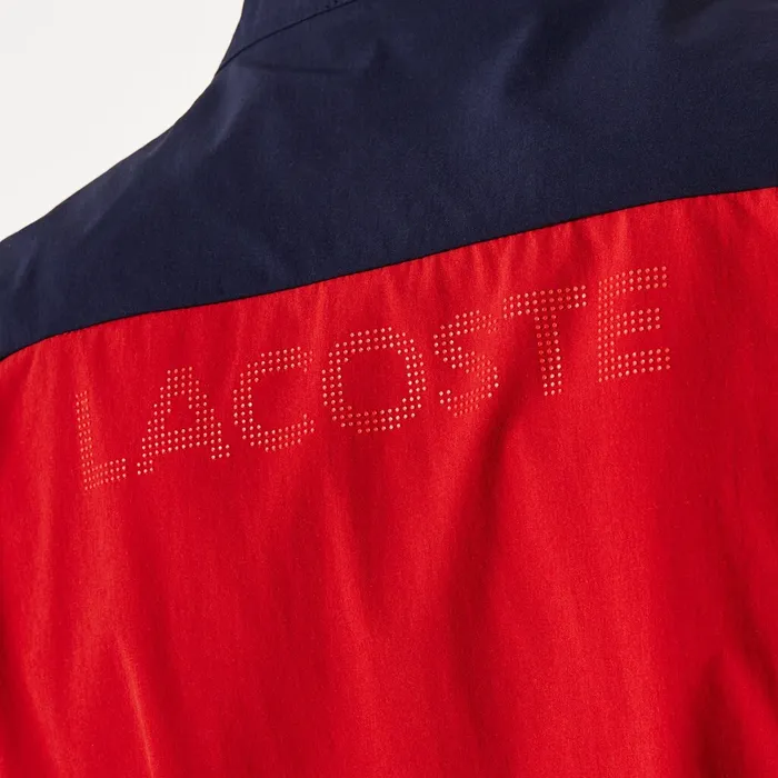 SPORT ColorBlocked Lightweight Stretch Zip Jacket RedNavy BlueRed Mens Lacoste Jackets and Coats Online Outlet Store