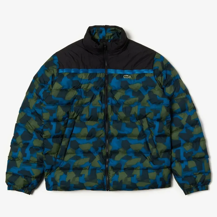 SPORT ColorBlocked Water Resistant Quilted Jacket BlackBlueKhaki Green Mens Lacoste Jackets and Coats Gift 4 You