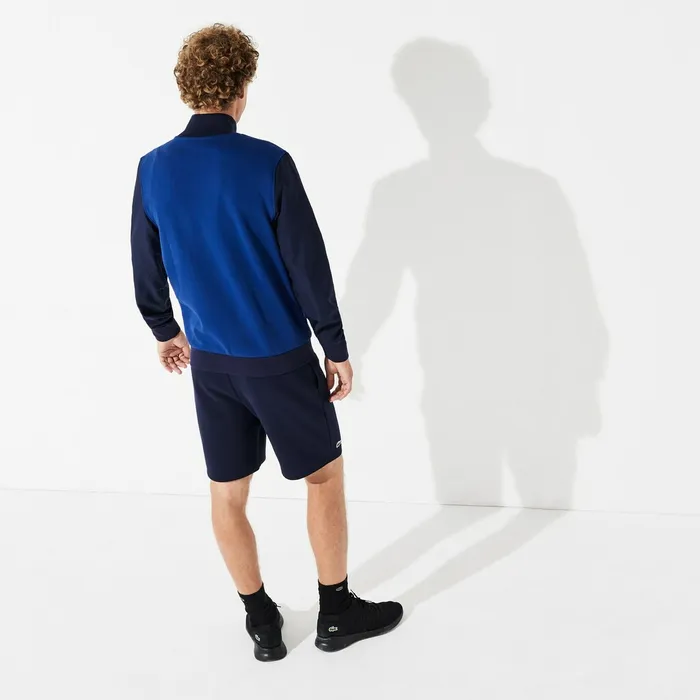 SPORT ColorBlocked Zip Up Tennis Sweatshirt Navy BlueGreen Mens Lacoste Sweatshirts Store