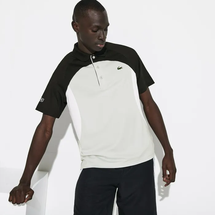 SPORT Colorblock Breathable Piqu Tennis Polo Shirt BlackLight GreyWhite Mens Lacoste Polos Gift Ideas SPORT Colorblock Breathable Piqu Tennis Polo Shirt BlackLight GreyWhite Mens Lacoste Polos Gift Ideas