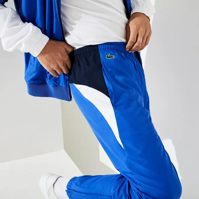 SPORT Colorblock JerseyLined Tracksuit BlueNavy BlueWhite Mens Lacoste Tracksuits Near Me