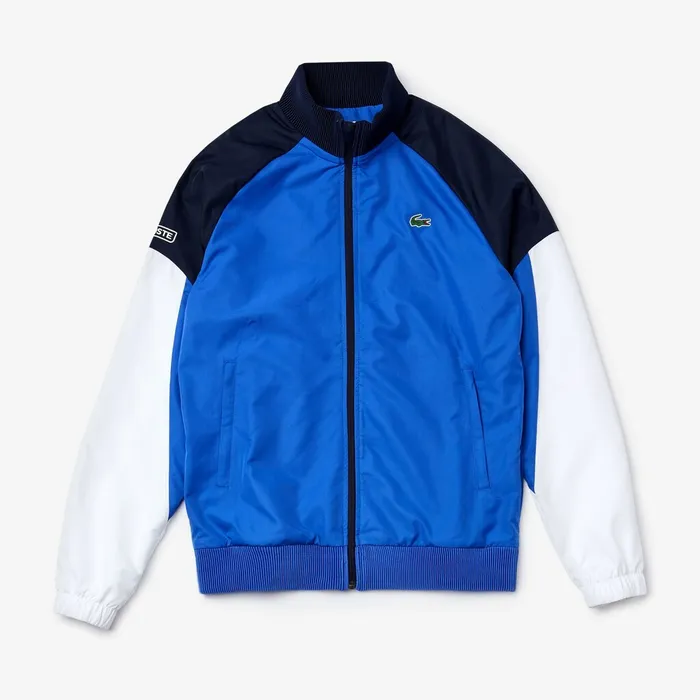 SPORT Colorblock JerseyLined Tracksuit BlueNavy BlueWhite Mens Lacoste Tracksuits Near Me