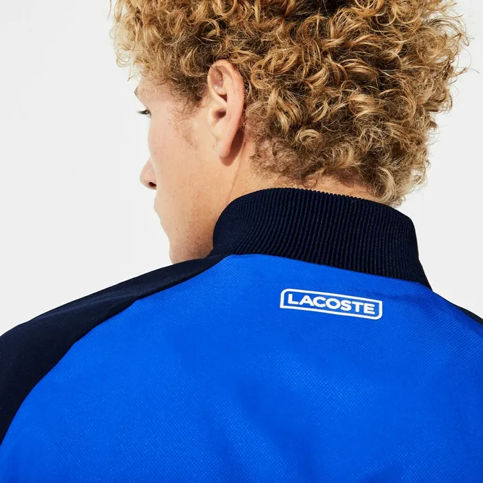 SPORT Colorblock JerseyLined Tracksuit BlueNavy BlueWhite Mens Lacoste Tracksuits Near Me