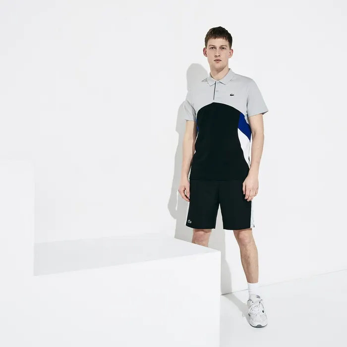 SPORT Colorblock Performance Polo Light GreyBlackWhiteBlue Mens Lacoste Polos Cheap On Sale SPORT Colorblock Performance Polo Light GreyBlackWhiteBlue Mens Lacoste Polos Cheap On Sale