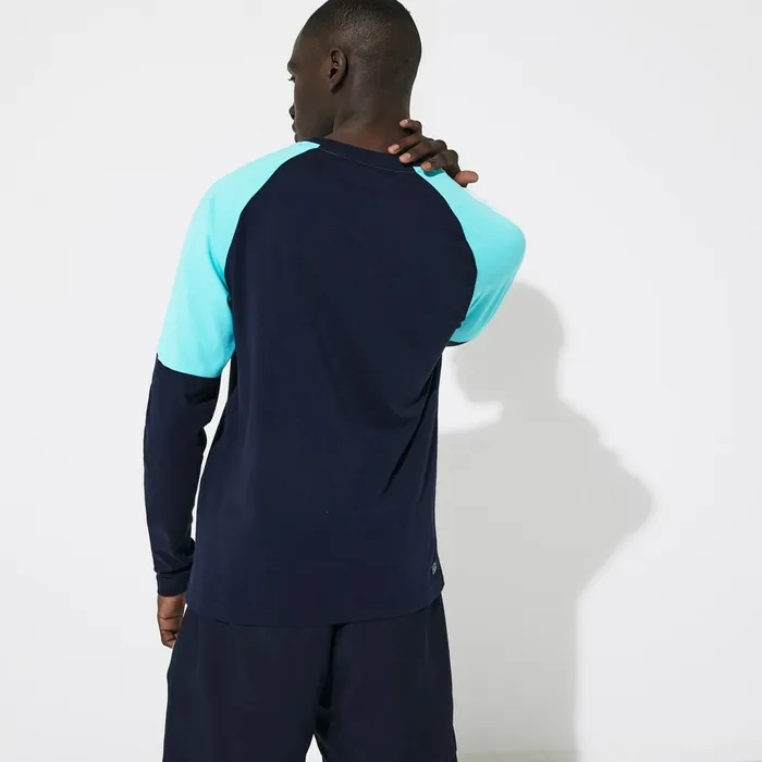 SPORT Colorblock Performance Tshirt Navy BlueTurquoiseWhite Mens Lacoste TShirts USA