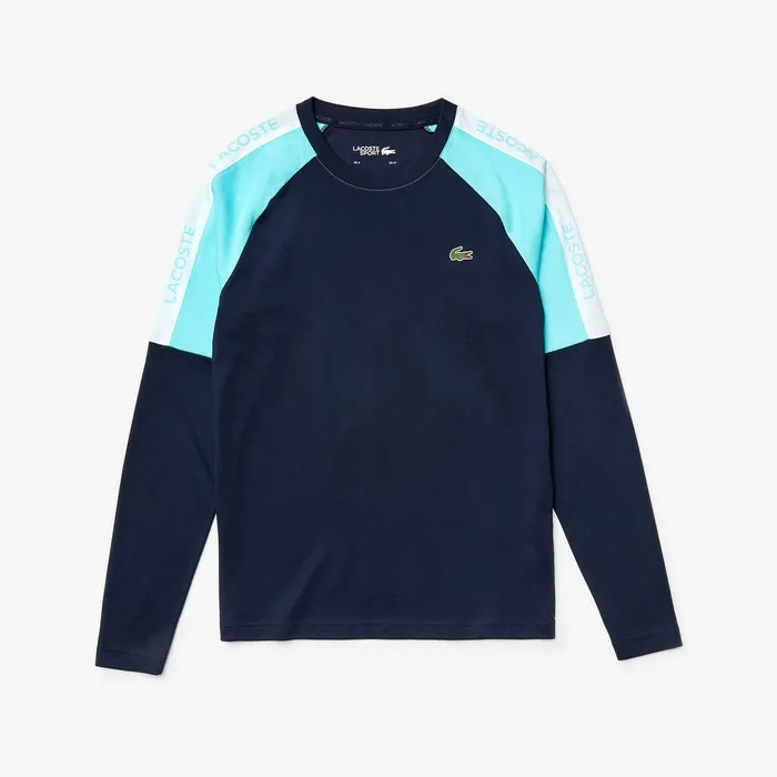 SPORT Colorblock Performance Tshirt Navy BlueTurquoiseWhite Mens Lacoste TShirts USA