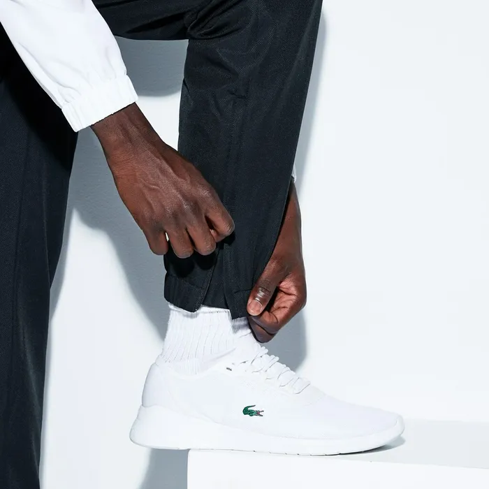 SPORT Colorblock Taffeta Tennis Tracksuit WhiteGreenBlack Mens Lacoste Tracksuits Casaul