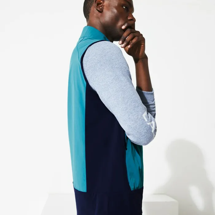 SPORT Colorblock Technical Taffeta Golf Quilted Vest BlueNavy Blue Mens Lacoste Jackets and Coats Gift 4 You