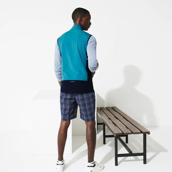 SPORT Colorblock Technical Taffeta Golf Quilted Vest BlueNavy Blue Mens Lacoste Jackets and Coats Gift 4 You