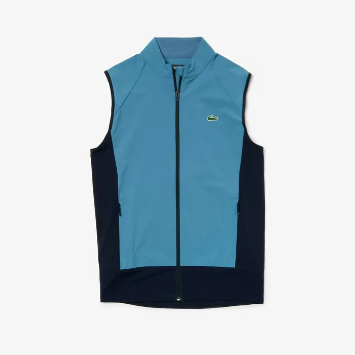 SPORT Colorblock Technical Taffeta Golf Quilted Vest BlueNavy Blue Mens Lacoste Jackets and Coats Gift 4 You