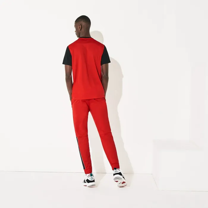 SPORT Colorblock Tricot Sweatpants RedBlackWhite Mens Lacoste Tracksuits Online Store