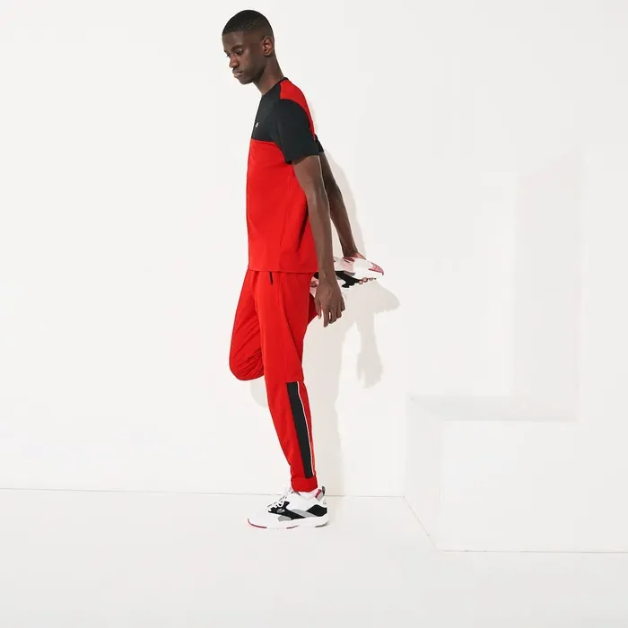 SPORT Colorblock Tricot Sweatpants RedBlackWhite Mens Lacoste Tracksuits Online Store
