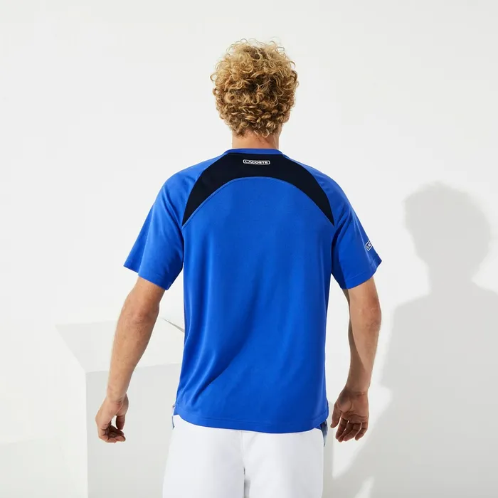SPORT Colorblock Ultra Dry Performance Tshirt BlueNavy BlueTurquoiseWhite Mens Lacoste TShirts Shop Online