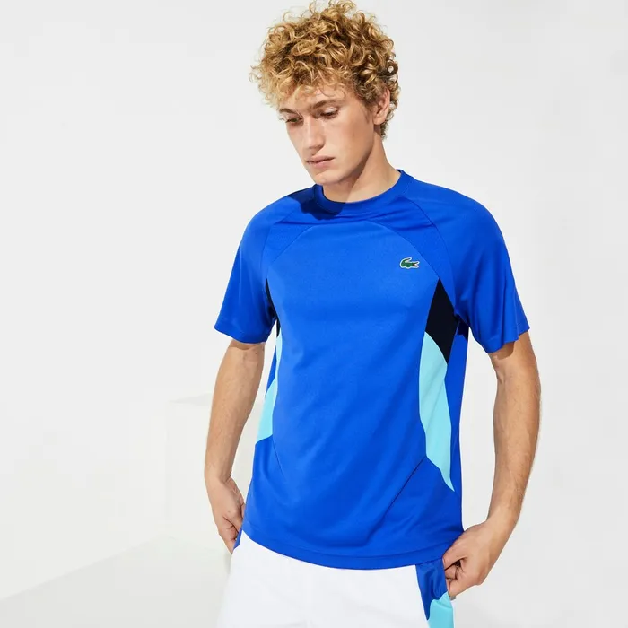 SPORT Colorblock Ultra Dry Performance Tshirt BlueNavy BlueTurquoiseWhite Mens Lacoste TShirts Shop Online