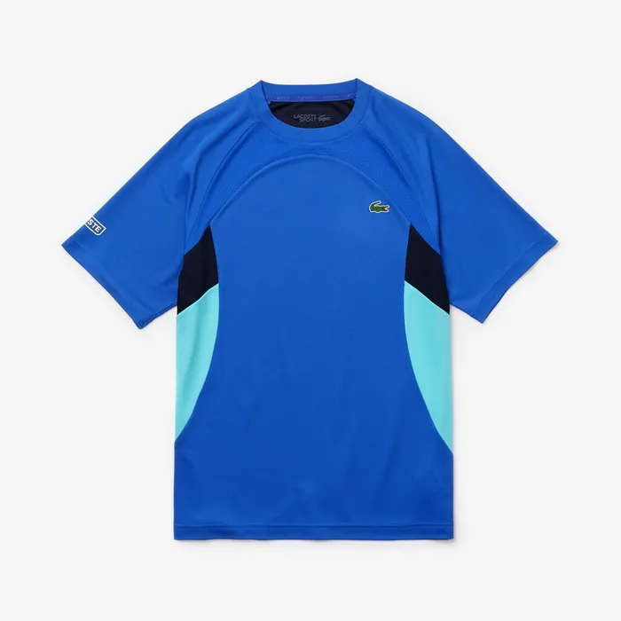 SPORT Colorblock Ultra Dry Performance Tshirt BlueNavy BlueTurquoiseWhite Mens Lacoste TShirts Shop Online