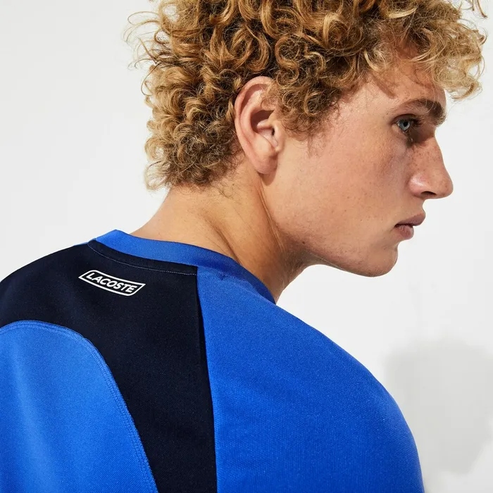 SPORT Colorblock Ultra Dry Performance Tshirt BlueNavy BlueTurquoiseWhite Mens Lacoste TShirts Shop Online