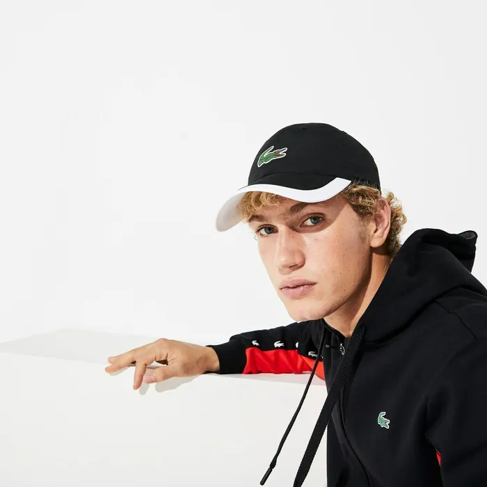 SPORT Contrast Border Lightweight Cap BlackWhite Mens Lacoste Caps and Hats Online SPORT Contrast Border Lightweight Cap BlackWhite Mens Lacoste Caps and Hats Online
