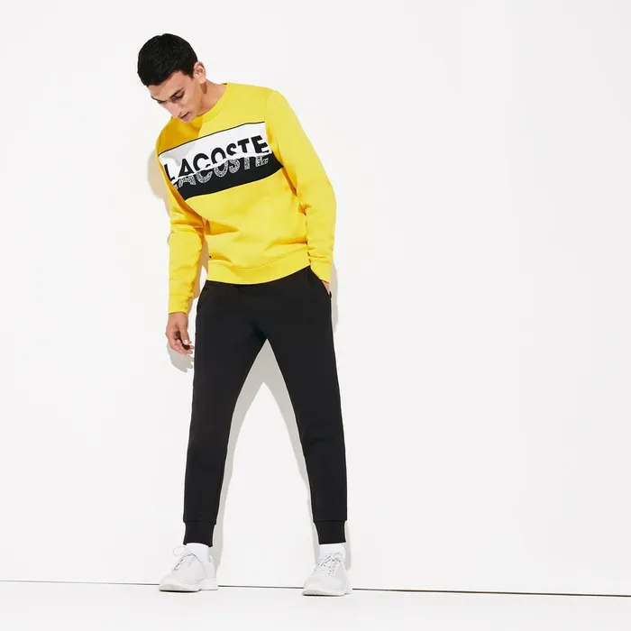 SPORT Cotton Fleece Tennis Sweatpants Black Mens Lacoste Tracksuits Gift for Friend SPORT Cotton Fleece Tennis Sweatpants Black Mens Lacoste Tracksuits Gift for Friend