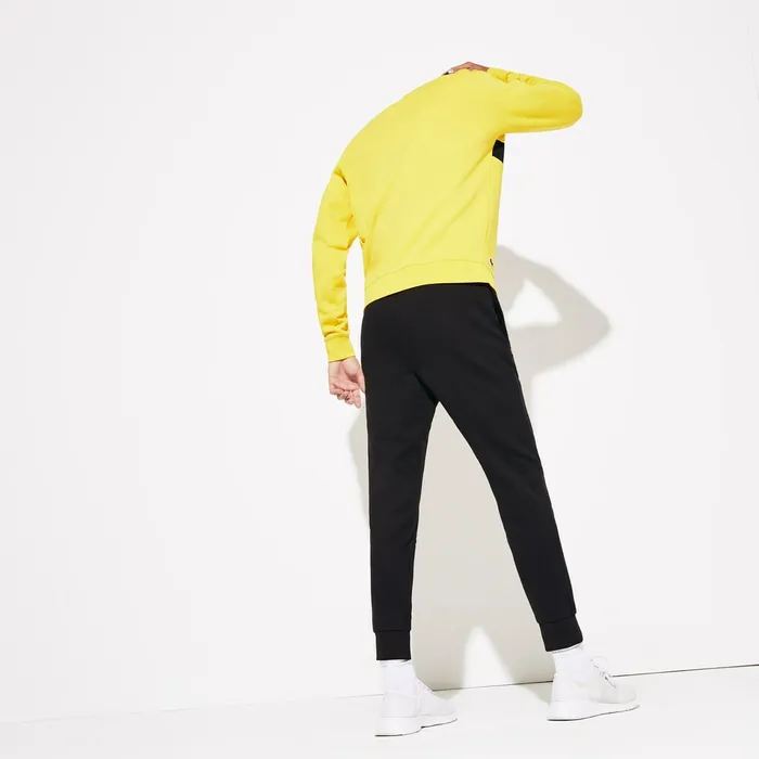 SPORT Cotton Fleece Tennis Sweatpants Black Mens Lacoste Tracksuits Gift for Friend