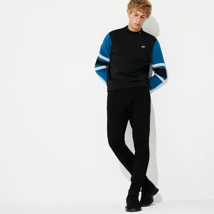 SPORT Cotton Fleece Tennis Sweatpants Black Mens Lacoste Tracksuits Gift for Friend